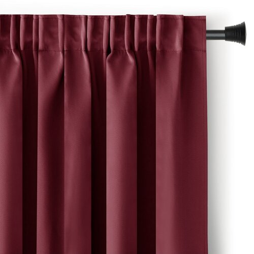 AmeliaHome Závěs Blackout Oxford Pleat vínová, 140 x 245 cm