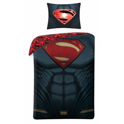 Lenjerie din bumbac Superman 4003, 140 x 200 cm, 70 x 90 cm