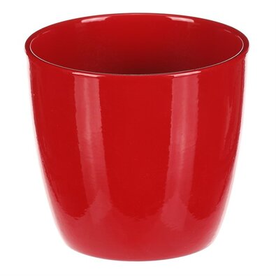 Keramik-Übertopf Terrakotta, Durchmesser 12 cm, rot