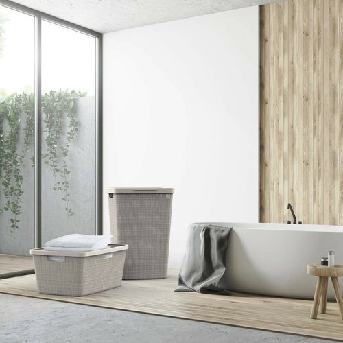 Curver Kôš na špinavú bielizeň Jute 58 l, taupe