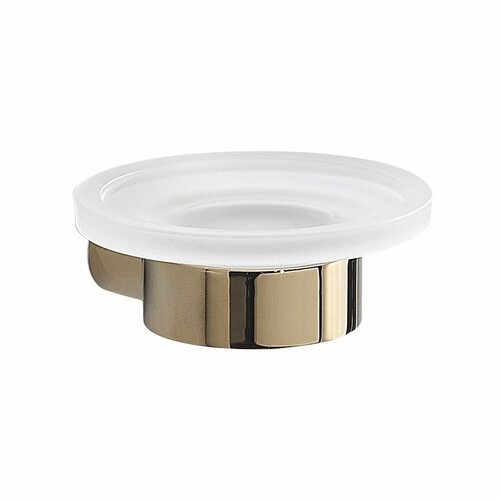 GEDY PI1187 Seifenschale „Pirenei“, Milchglas/Gold