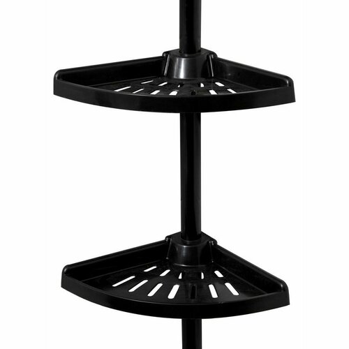 Compactor Kotna palica z nastavljivimi policami zatuš črna, lakirana jeklo