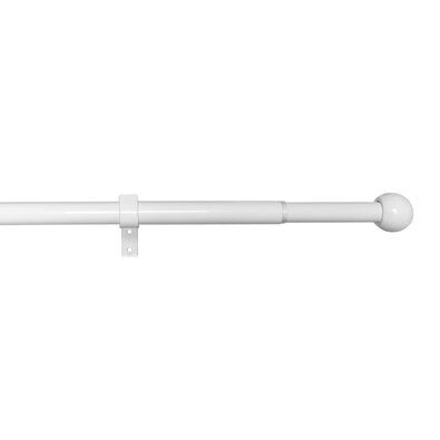Karnisz regulowany komplet KULA 16/19 mm, 120 - 230 cm, biały bez kółek