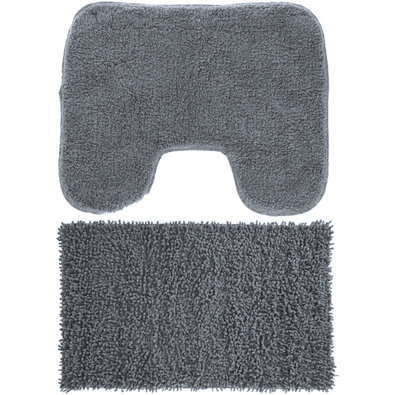 Set covorașe baie, gri, 50 x 70 cm, 40 x 50 cm