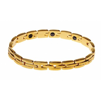 Jeklen zapestnica z magneti, zlata
