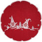 Obrus świąteczny Krasnale czerwony, śr. 35 cm