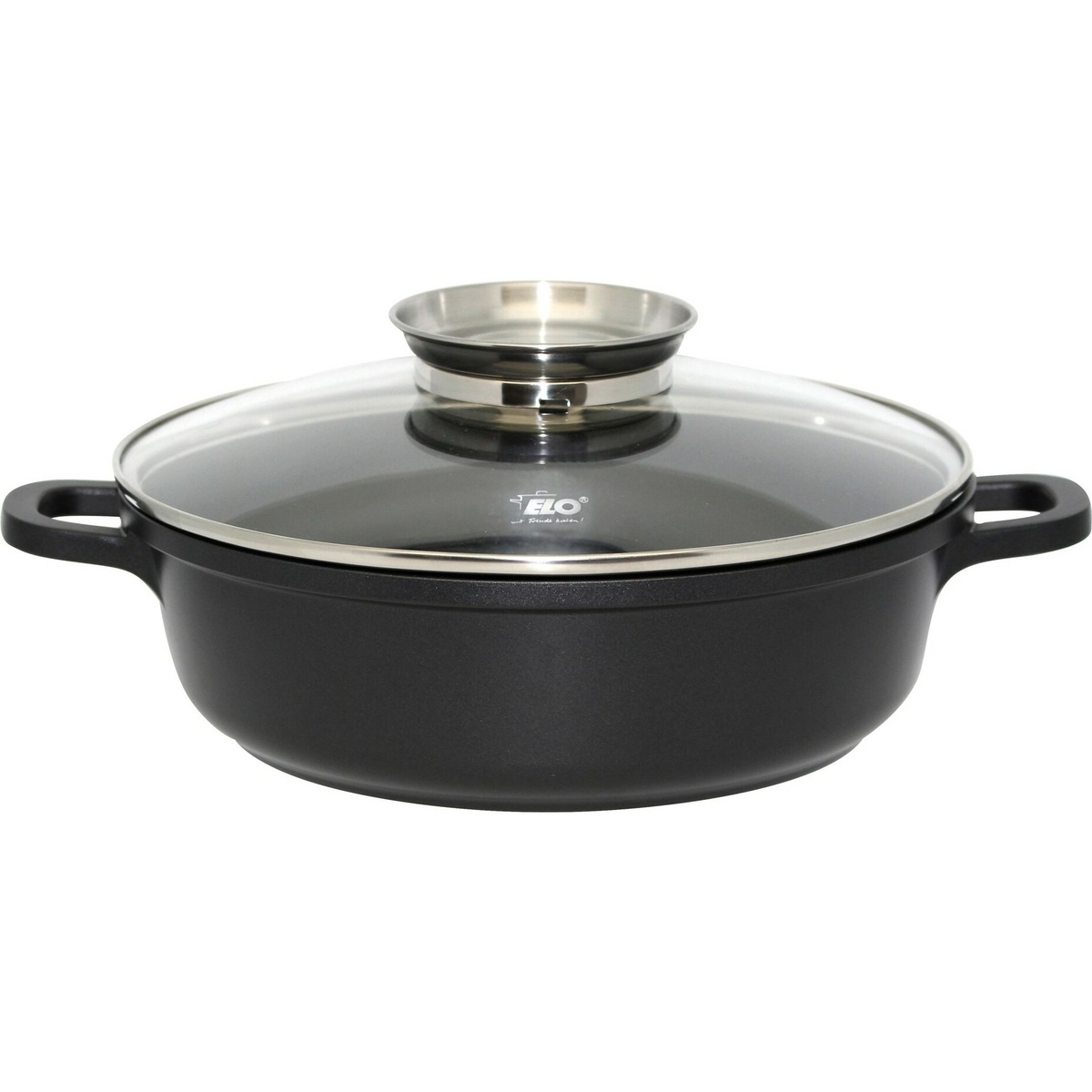 Elo 19632 Brytfanna z pokrywą szklaną i uchwytemaromatycznym Alucast 32 cm, 32 cm