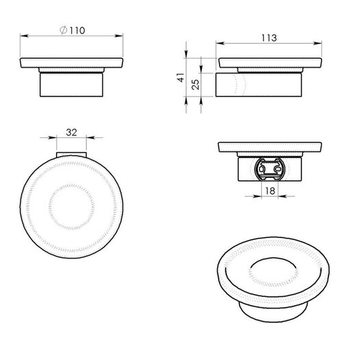 GEDY PI1188 Pirenei Mydelniczka, szkło mleczne/złoty mat