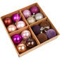 Set ornamente de Crăciun, Melide, violet, 16 buc., diam. 4 cm