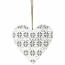 Felakasztható fém dekoráció Cloverleaf heart, 14 cm