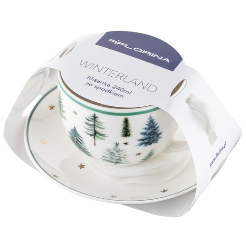 Florina Tasse und Untertasse Winterland, 240 ml