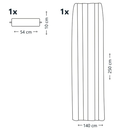 AmeliaHome Oxford Pleat függöny, fehér, 140 x 250 cm