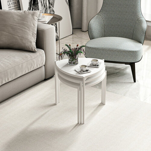 Beistelltisch Lenny White, 3 Stück