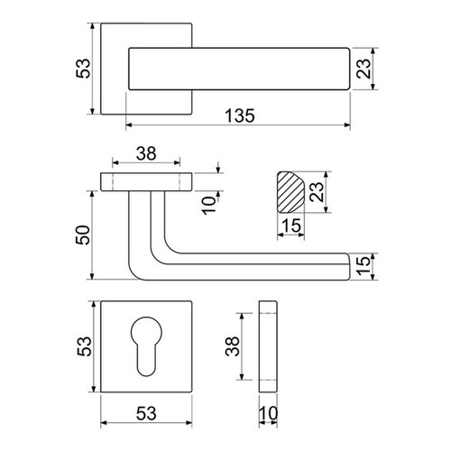 Richter Oceľové kovanie RK.ZADAR.PZ.CE
