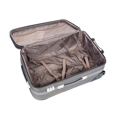 Pretty UP Cestovní textilní kufr TEX24 M, šedá
