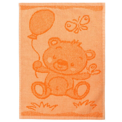 Dětský ručník Bear orange, 30 x 50 cm