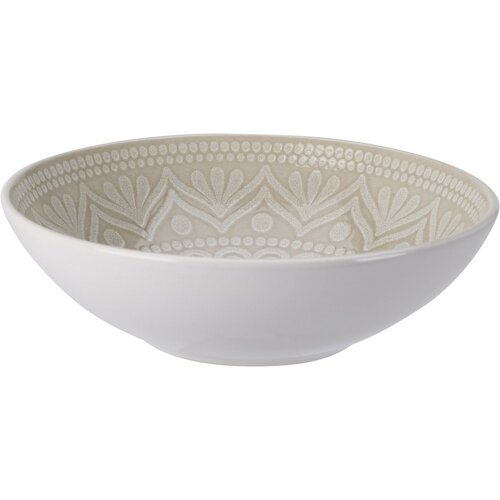 Kameninový hlboký tanier Ethnic, pr. 18 cm, béžová