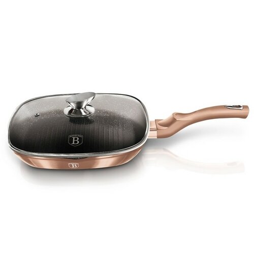 Berlinger Haus Сковорода-гриль з кришкою Rosegold Metallic Line, 28 см