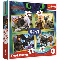 Trefl Puzzle Jak vycvičit draka, 4v154, 70 dílků