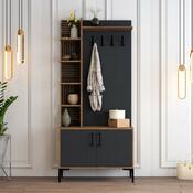 Viyana Walnut and, Anthracite faliakasztó  cipőtartóval és polcokkal