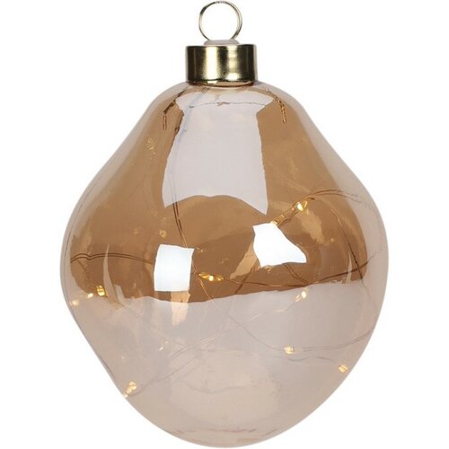 Weihnachts-LED-Dekoration „Organic Ball“, goldfarben, 10 cm