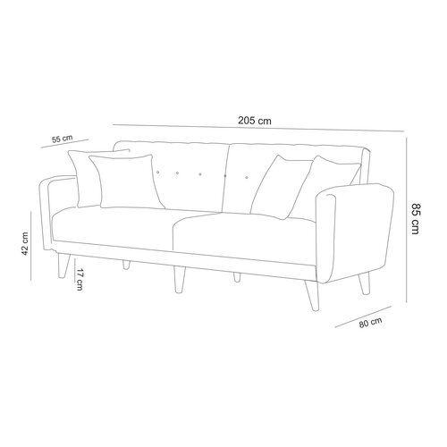 Sofa rozkładana Aria Grey