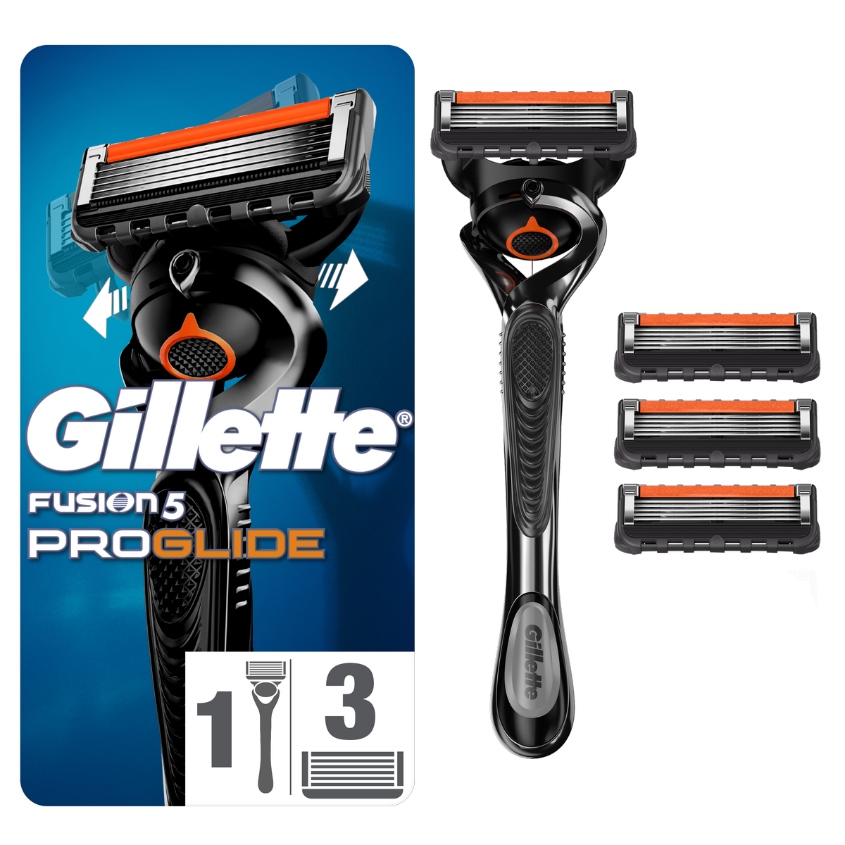 Levně Gillette Pánský holicí strojek ProGlide + 4 ks hlavice