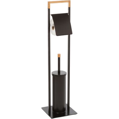 Suport pentru hârtie igienică cu perieSpirella Chic 75 x 19 x 19 cm, negru