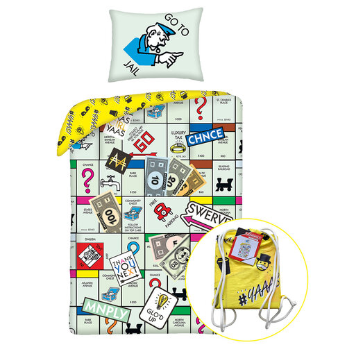 Bavlněné povlečení Monopoly  , 140 x 200 cm, 70 x 90 cm + dárek zdarma