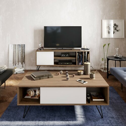 Konferenční stolek Mistico White and Walnut