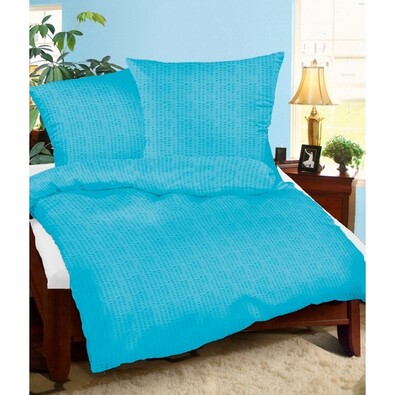 Lenjerie pat 2 pers. turcoaz, creponată , 240 x 200 cm, 2 buc. 70 x 90 cm