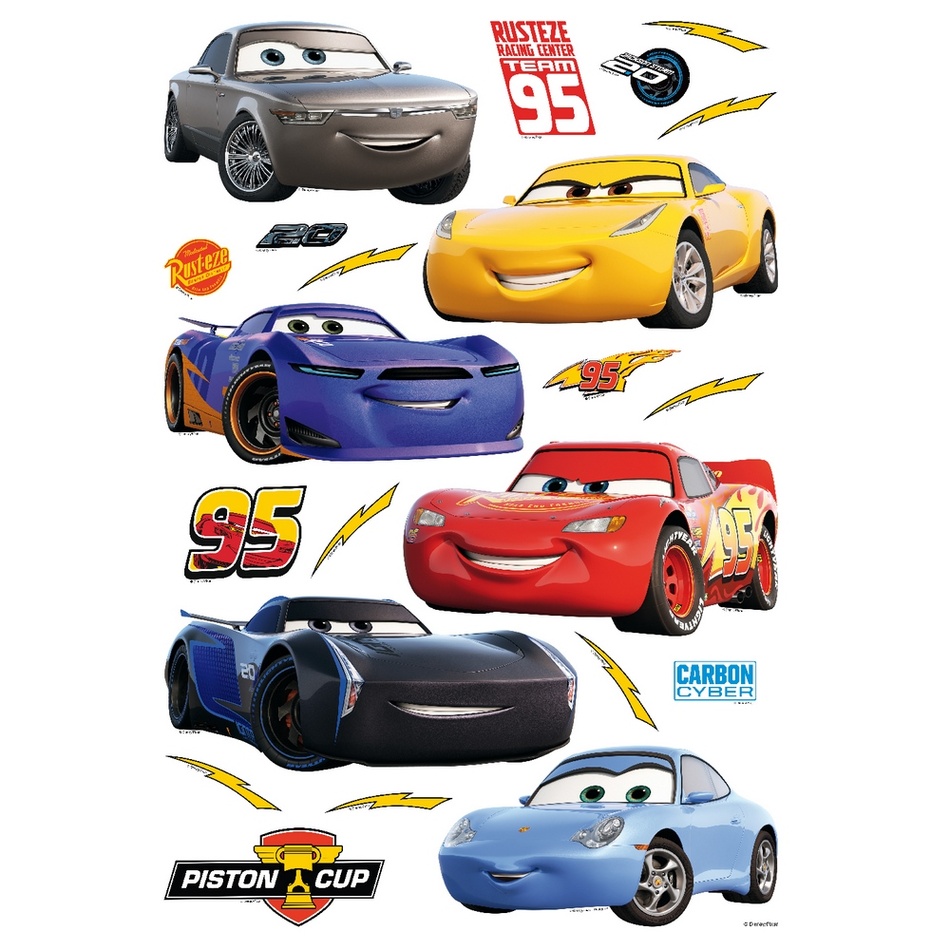 Samolepicí dekorace Cars, 42,5 x 65 cm
