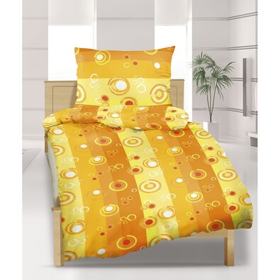Flanelové obliečky Bublina oranžová, 140 x 220 cm, 70 x 90 cm
