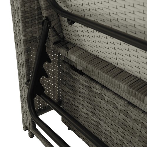 Sofa ogrodowa rattanowa MALORY, szary/naturalny