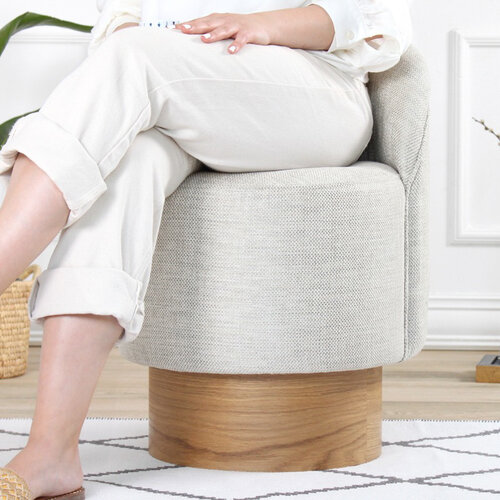 Barren Pouf Stool Light Grey