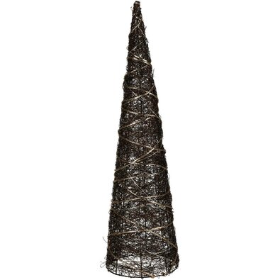 Decorațiune de Crăciun LED Cone Browee maro închis, 20 LED, 12 x 40 cm