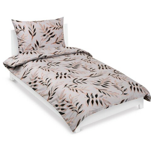 Bavlnené obliečky List šedá, 140 x 200 cm, 70 x 90cm