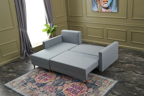 Eckschlafsofa Aydam Left Blue