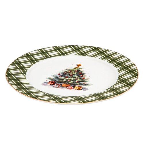 Altom Porcelanowy talerz deserowy Christmas Tree 20 cm