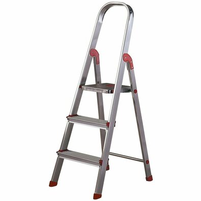 Scară din aluminiu pentru uz profesional Rolser Unica, 3 trepte