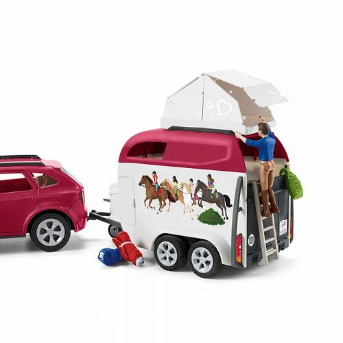 Abenteuerwagen mit Anhänger und PferdSchleich 42535