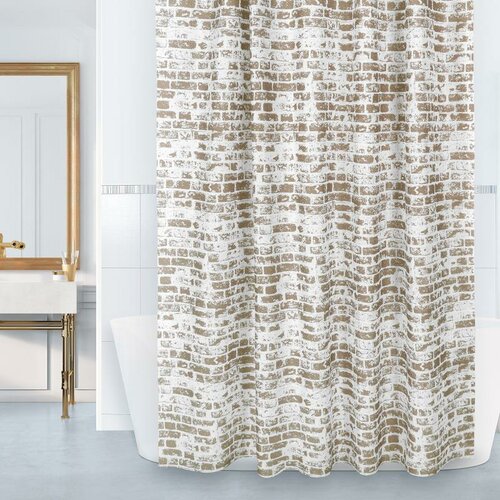 Bellatex Fürdőszoba függöny Fal barna, 180 x 200 cm akciós termékkép 1