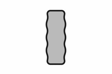 Spiegel Aror Black 50 x 160 cm