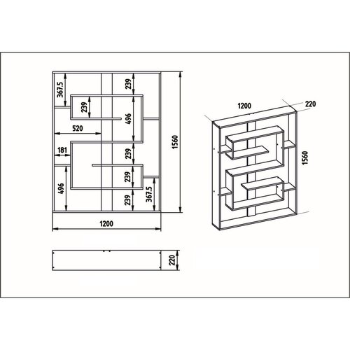 Bibliotecă Esteban Walnut and Black