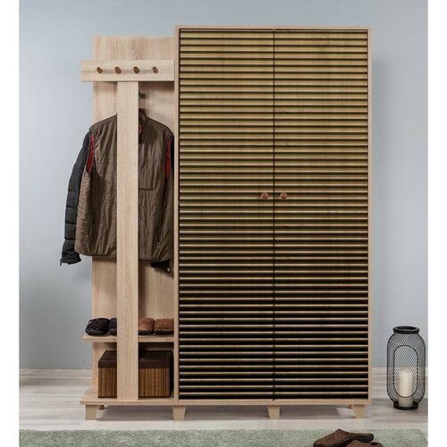 Wieszak z szafą Garmanto Sonoma Oak Double