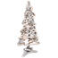 Vianočná drevená dekorácia stromček Whitewood, 40 biela,