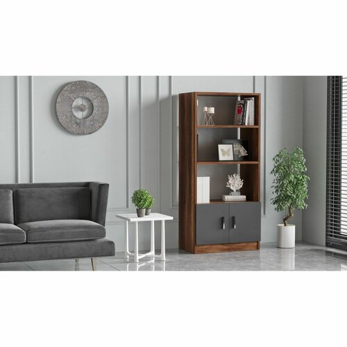 Biblioteczka Voma Anthracite i Walnut