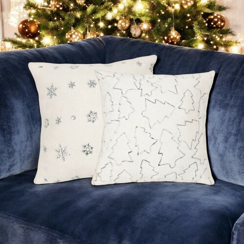 Domarex Silver Snowflakes díszpárna, 45 x 45 cm