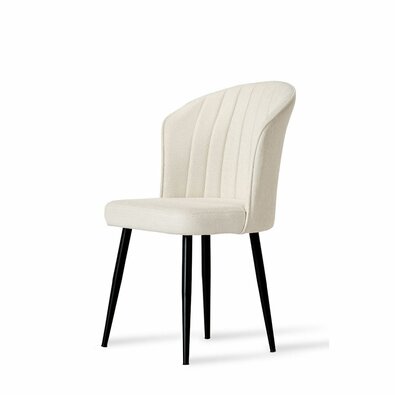 Zestaw krzeseł do jadalni Rubi Cream and Black, 4szt.