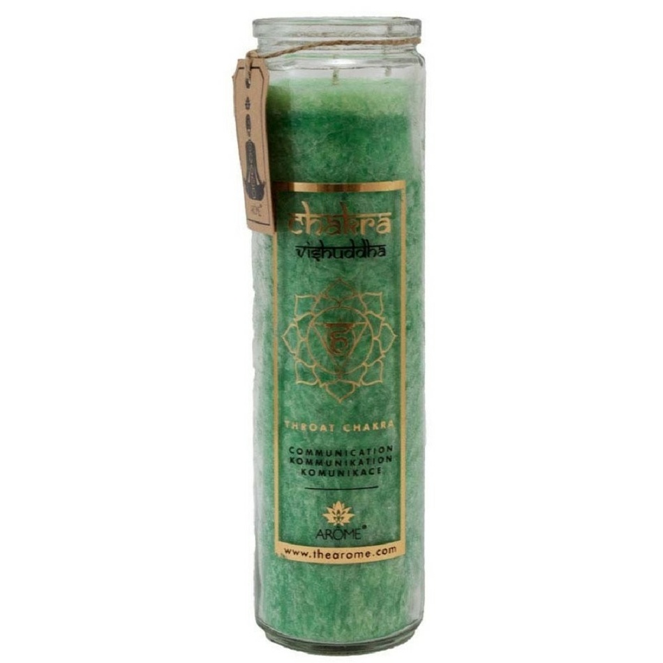 Arome Vysoká vonná svieca Chakra Komunikácia, vôňa polnočnej záhrady, 320 g
